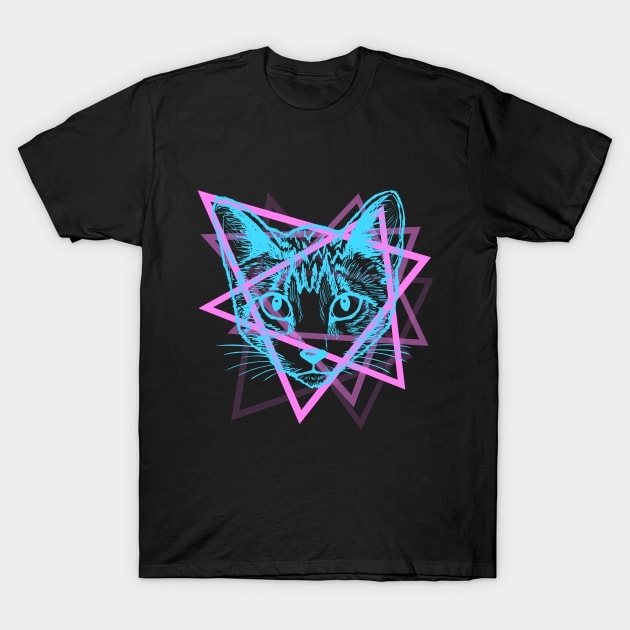 Psychedelic Rave Cat Abstract Vaporwave Gift T-Shirt by VaporwaveAestheticDreams